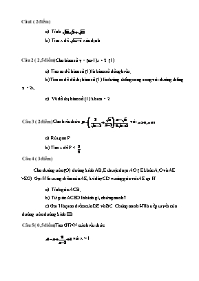 Bộ 22 đề ôn thi học kì 1 môn Toán Lớp 9